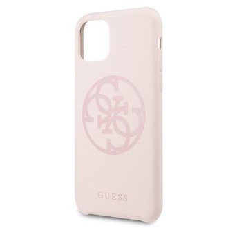 Guess GUHCN65LS4GLP iPhone 11 Pro Max světle růžové/světle růžové pevné pouzdro silikonové 4G Tone On Tone