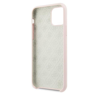Guess GUHCN65LS4GLP iPhone 11 Pro Max světle růžové/světle růžové pevné pouzdro silikonové 4G Tone On Tone