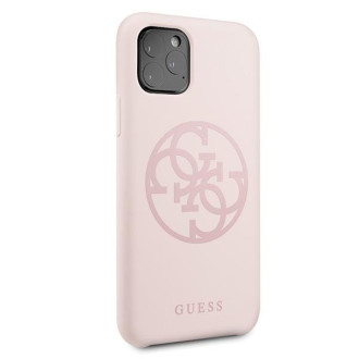 Guess GUHCN65LS4GLP iPhone 11 Pro Max světle růžové/světle růžové pevné pouzdro silikonové 4G Tone On Tone