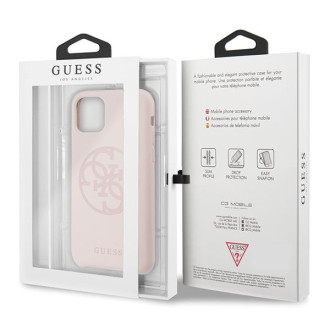 Guess GUHCN65LS4GLP iPhone 11 Pro Max světle růžové/světle růžové pevné pouzdro silikonové 4G Tone On Tone
