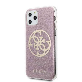 Guess GUHCN58PCUGLPI iPhone 11 Pro różowy/pink hard case 4G Circle Glitter