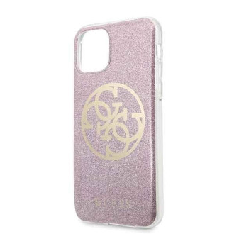 Guess GUHCN58PCUGLPI iPhone 11 Pro różowy/pink hard case 4G Circle Glitter
