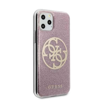 Guess GUHCN58PCUGLPI iPhone 11 Pro różowy/pink hard case 4G Circle Glitter