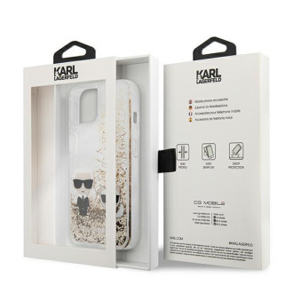 Karl Lagerfeld KLHCP13SGKCD iPhone 13 mini 5,4" złoty/gold hardcase Liquid Glitter Karl&Choupette
