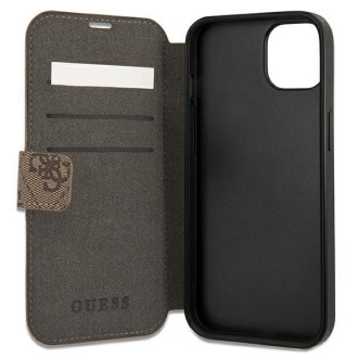 Guess GUBKP13M4GDBR iPhone 13 6,1" brązowy/brown book 4G Stripe
