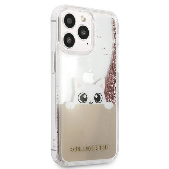Karl Lagerfeld KLHCP13LPABGNU iPhone 13 Pro / 13 6,1" różowy/pink hardcase PEEK A BOO Liquid Glitter