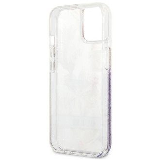 Guess GUHCP13MLFLSU iPhone 13 6,1&quot; fialový/fialový pevný obal Flower Liquid Glitter