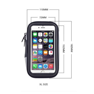 Bike Phone waterproof Mount, Universal Case Bicycle & Motorcycle Phone Holder Mount Size XL (max phone size: 165 mm x 80 mm) black (without handlebar