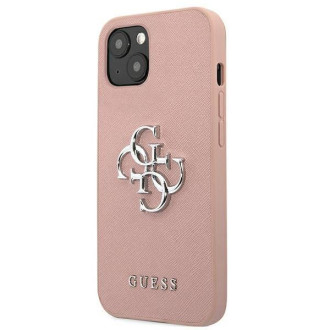 Guess GUHCP13MSA4GSPI iPhone 13 6,1" różowy/pink hardcase Saffiano 4G Metal Logo