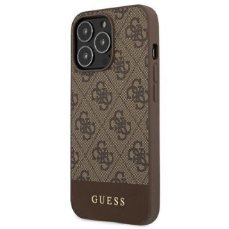 Guess GUHCP13XG4GLBR iPhone 13 Pro Max 6,7&quot; hnědé/hnědé pevné pouzdro 4G Stripe Collection