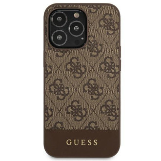 Guess GUHCP13XG4GLBR iPhone 13 Pro Max 6,7&quot; hnědé/hnědé pevné pouzdro 4G Stripe Collection