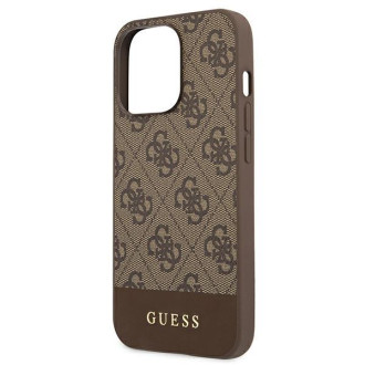 Guess GUHCP13XG4GLBR iPhone 13 Pro Max 6,7&quot; hnědé/hnědé pevné pouzdro 4G Stripe Collection