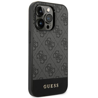 Guess GUHCP14XG4GLGR iPhone 14 Pro Max 6,7" szary/grey hard case 4G Stripe Collection