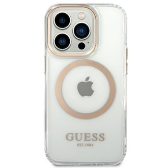 Guess GUHMP14XHTRMD iPhone 14 Pro Max 6.7 "gold / gold hard case Metal Outline Magsafe