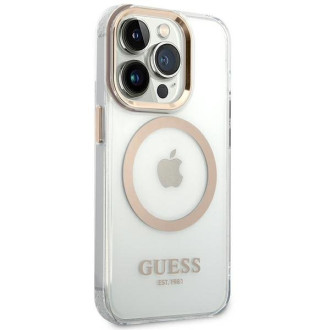 Guess GUHMP14XHTRMD iPhone 14 Pro Max 6.7 "gold / gold hard case Metal Outline Magsafe