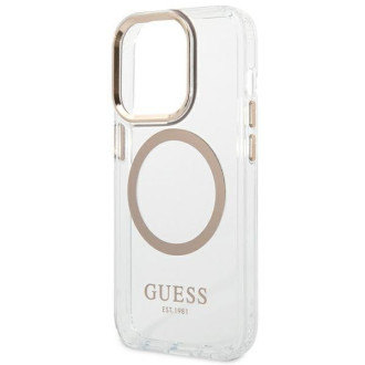 Guess GUHMP14XHTRMD iPhone 14 Pro Max 6.7 "gold / gold hard case Metal Outline Magsafe