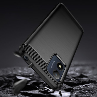 Carbon Case pro Motorola Moto E13 flexibilní silikonový karbonový kryt černý