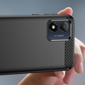 Carbon Case pro Motorola Moto E13 flexibilní silikonový karbonový kryt černý