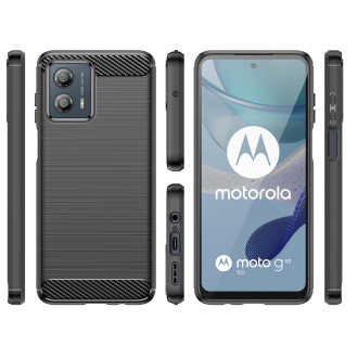 Carbon Case pro Motorola Moto G53 flexibilní silikonový karbonový kryt černý