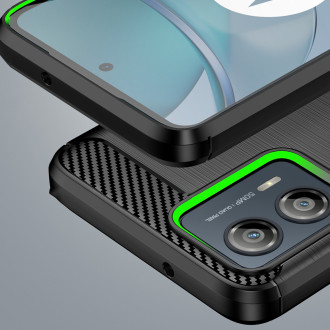 Carbon Case pro Motorola Moto G53 flexibilní silikonový karbonový kryt černý