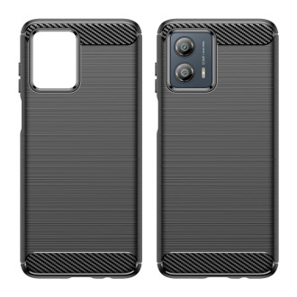 Carbon Case pro Motorola Moto G53 flexibilní silikonový karbonový kryt černý