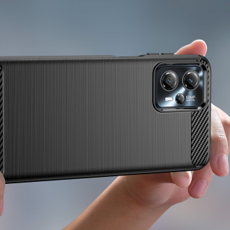 Carbon Case pro Motorola Moto G13 flexibilní silikonový karbonový kryt černý