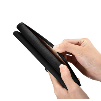 iCarer Wallet Case pro Samsung Galaxy S23 Ultra kožené pouzdro peněženka černá