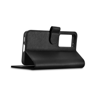 iCarer Wallet Case pro Samsung Galaxy S23+ kožené pouzdro peněženka černá