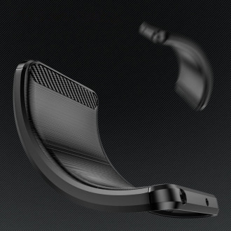 Karbonové pouzdro pro Xiaomi Redmi 11A / Poco C55 / Redmi 12C flexibilní silikonový karbonový kryt černý