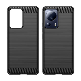 Pouzdro Carbon Case pro Xiaomi 13 Lite flexibilní silikonový karbonový kryt černý