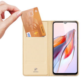 Dux Ducis Skin Pro Case pro Xiaomi Redmi 11A / Poco C55 / Redmi 12C Cover Flip Card Wallet Stand Gold