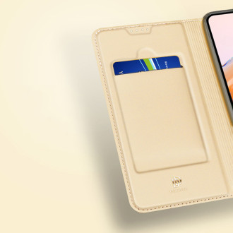 Dux Ducis Skin Pro Case pro Xiaomi Redmi 11A / Poco C55 / Redmi 12C Cover Flip Card Wallet Stand Gold