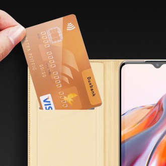 Dux Ducis Skin Pro Case pro Xiaomi Redmi 11A / Poco C55 / Redmi 12C Cover Flip Card Wallet Stand Gold