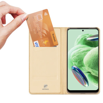 Dux Ducis Skin Pro Case pro Xiaomi Redmi Note 12 Pro+ Flip Card Wallet Stand Gold