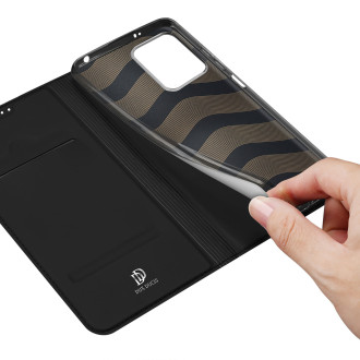 Pouzdro Dux Ducis Skin Pro pro Xiaomi Redmi Note 12 Pro+ flip cover card stojánek na peněženku černý