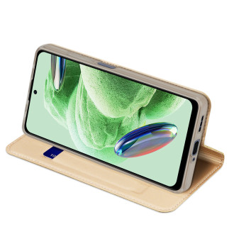 Dux Ducis Skin Pro Case pro Xiaomi Redmi Note 12 Pro / Poco X5 Pro 5G Cover Flip Card Wallet Stand Gold