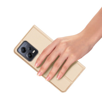 Dux Ducis Skin Pro Case pro Xiaomi Redmi Note 12 Pro / Poco X5 Pro 5G Cover Flip Card Wallet Stand Gold