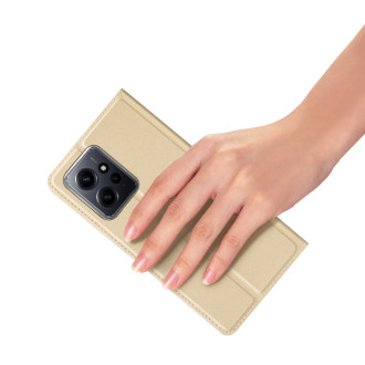 Dux Ducis Skin Pro Case pro Xiaomi Redmi Note 12 Cover Flip Card Wallet Stand Gold