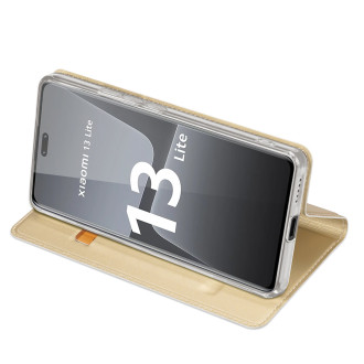 Dux Ducis Skin Pro Case pro Xiaomi 13 Lite Flip Card Wallet Stand Gold