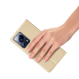 Dux Ducis Skin Pro Case pro Xiaomi 13 Lite Flip Card Wallet Stand Gold