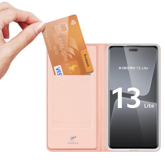 Pouzdro Dux Ducis Skin Pro pro Xiaomi 13 Lite Flip Card Wallet Stand Pink