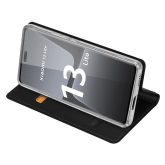 Pouzdro Dux Ducis Skin Pro pro kryt Xiaomi 13 Lite s vyklápěcím stojánkem na peněženku černý
