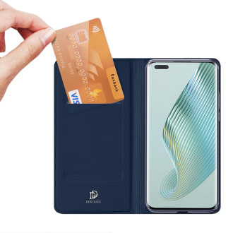 Dux Ducis Skin Pro Case pro Honor Magic5 Pro Flip Card Wallet Stand Blue