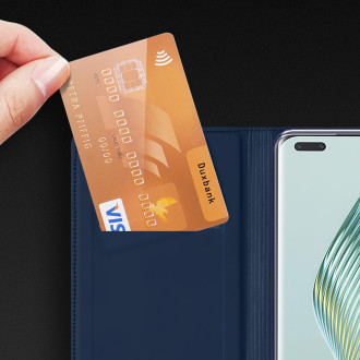 Dux Ducis Skin Pro Case pro Honor Magic5 Pro Flip Card Wallet Stand Blue