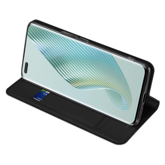 Dux Ducis Skin Pro Case pro Honor Magic5 Pro Flip Card Wallet Stand Black
