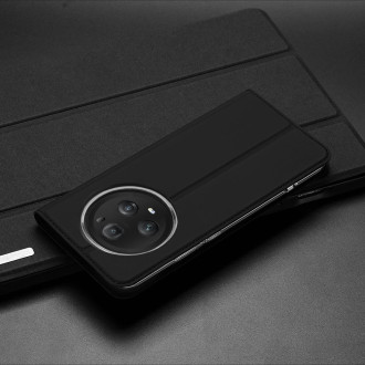 Dux Ducis Skin Pro Case pro Honor Magic5 Pro Flip Card Wallet Stand Black