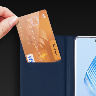 Pouzdro Dux Ducis Skin Pro pro Honor Magic5 Flip Card Wallet Stand Blue