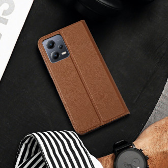 Pouzdro Dux Ducis Skin X2 pro Xiaomi Redmi Note 12 5G / Poco X5 5G Cover Flip Wallet Stand Brown