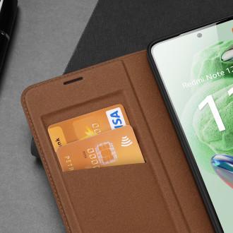 Pouzdro Dux Ducis Skin X2 pro Xiaomi Redmi Note 12 5G / Poco X5 5G Cover Flip Wallet Stand Brown