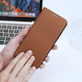 Pouzdro Dux Ducis Skin X2 pro Xiaomi Redmi Note 12 5G / Poco X5 5G Cover Flip Wallet Stand Brown